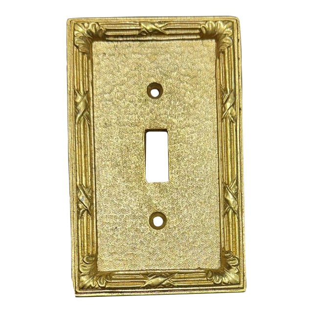 Sherle Wagner Ribbon and Reed Single Switch Plates For Sale