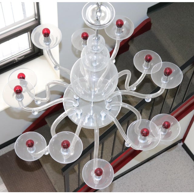 Mid-Century Modern Mid-Century Modern Murano Glass Chandelier For Sale - Image 3 of 12