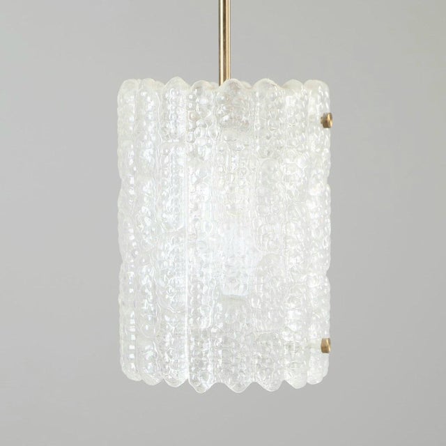 Mid-Century Modern Mid-Century Modern Crystal Glass and Brass Pendant Light by Carl Fagerlund for Orrefors, Sweden, 1960s For Sale - Image 3 of 10