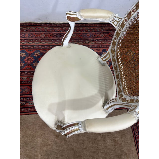 1990s Cotes France Louis XVI Style Armchair For Sale - Image 4 of 9