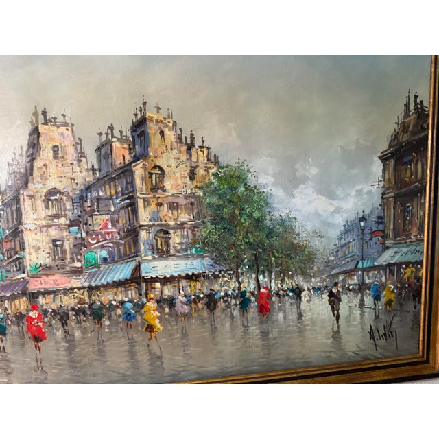 1960s Itallian Oil Painting Street Scene by Antonio Divity For Sale - Image 11 of 11