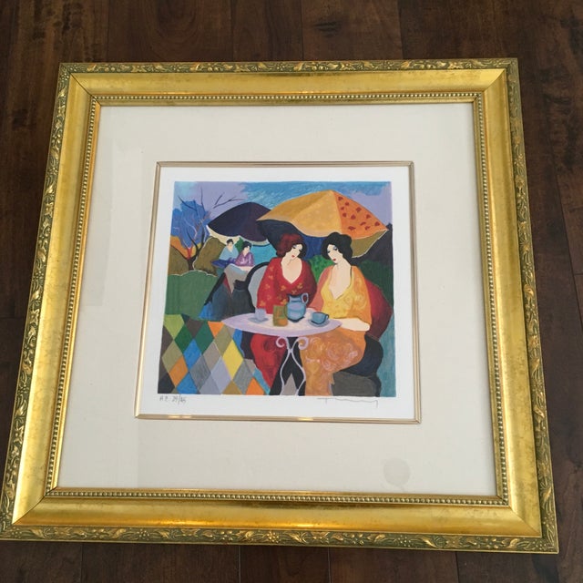 Yellow 1990s "Enchanted Moments" Serigraph by Itzchak Tarkay, Framed For Sale - Image 8 of 8