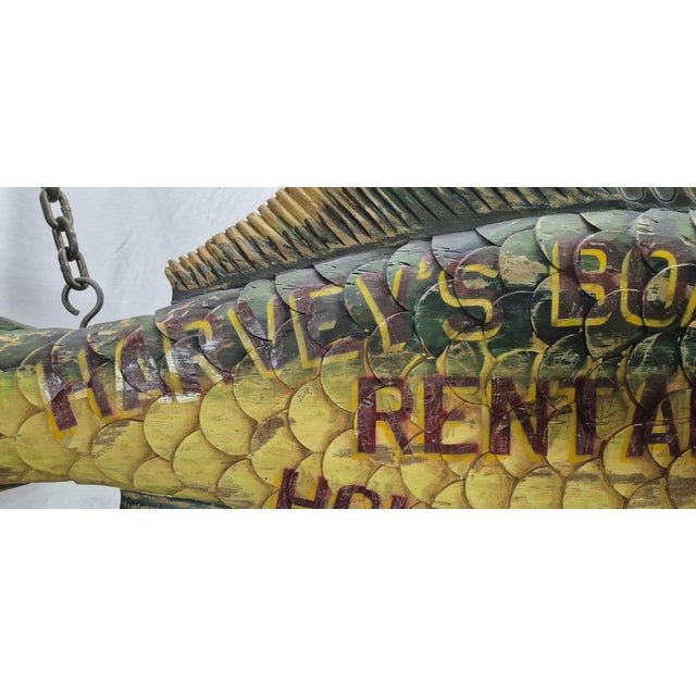 Harvey's Boat Yard Carved Trade Sign For Sale - Image 10 of 12
