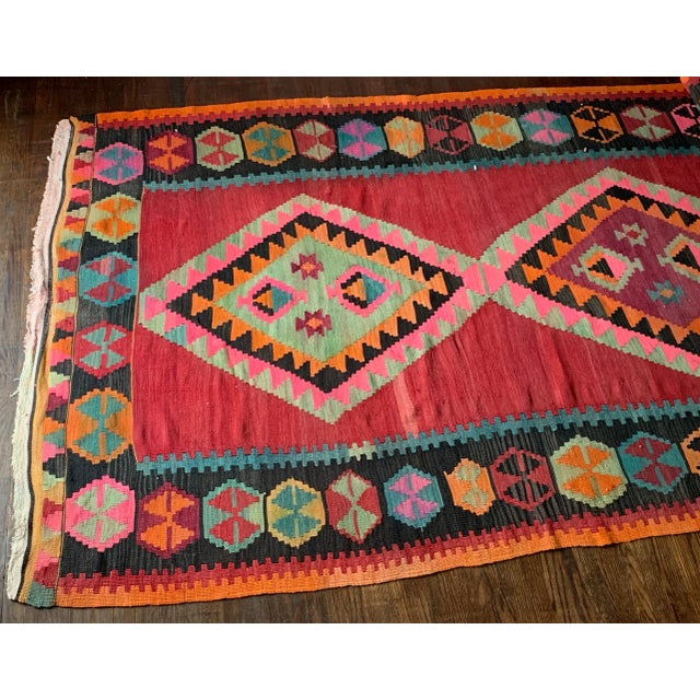 1950s Vintage Azerbaijani Kilim Rug - 5′8″ × 11′5″ For Sale - Image 9 of 10