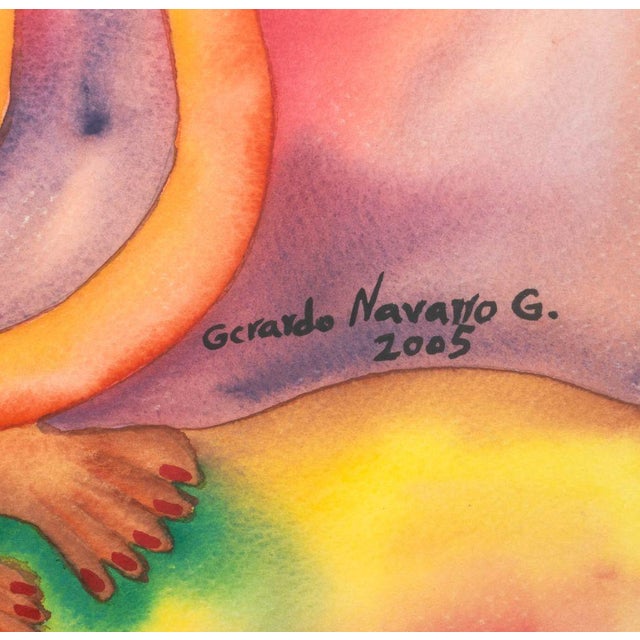 Gerardo Navarro Gomez "Diablo Verrgon" Watercolor, 2005 For Sale In New York - Image 6 of 8
