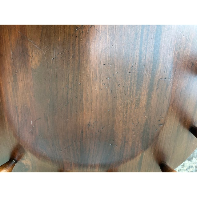 Brown Ethan Allen Dark Antiqued Pine ‘Old Tavern’ Dining Chairs - Set of 4 - Vintage 1980s For Sale - Image 8 of 8