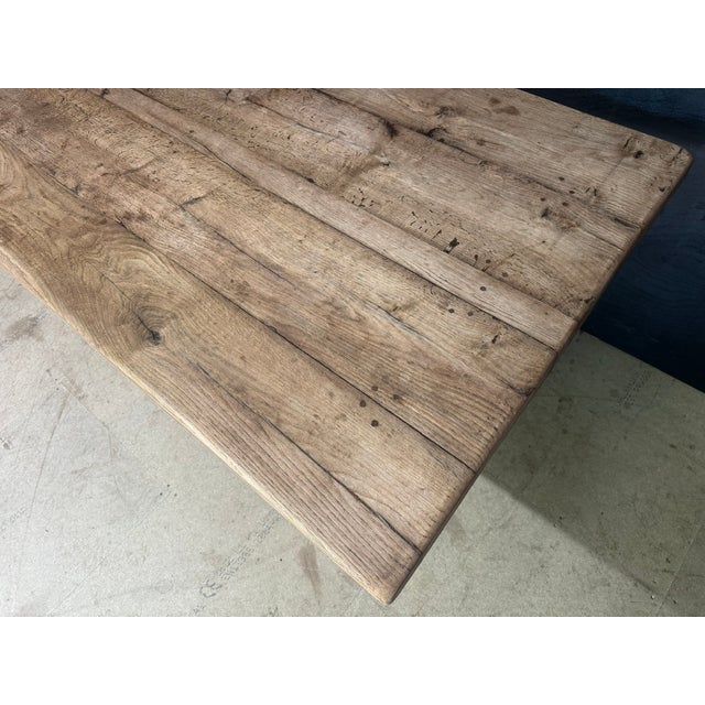 19th Century Antique Large Oak Farmhouse Dining Table, 1890 For Sale - Image 5 of 18