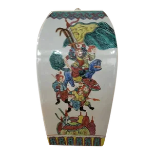 Early 20th Century Chinese Famille Verde Porcelain Warring States Period Motifs Jar