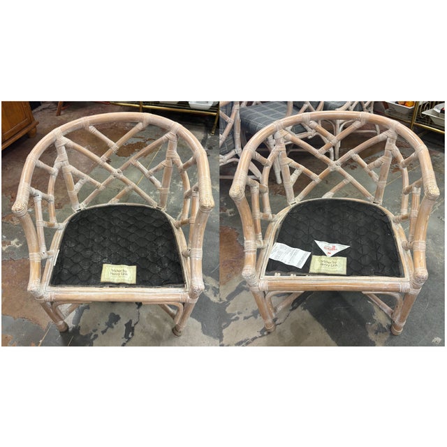 Vintage Henry Link Rattan Dining Set. Palm Beach Regency For Sale - Image 12 of 18