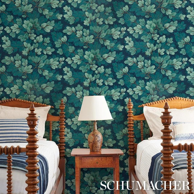 Not Yet Made - Made To Order Schumacher Covey Hedge Wallpaper In Midnight For Sale - Image 5 of 5