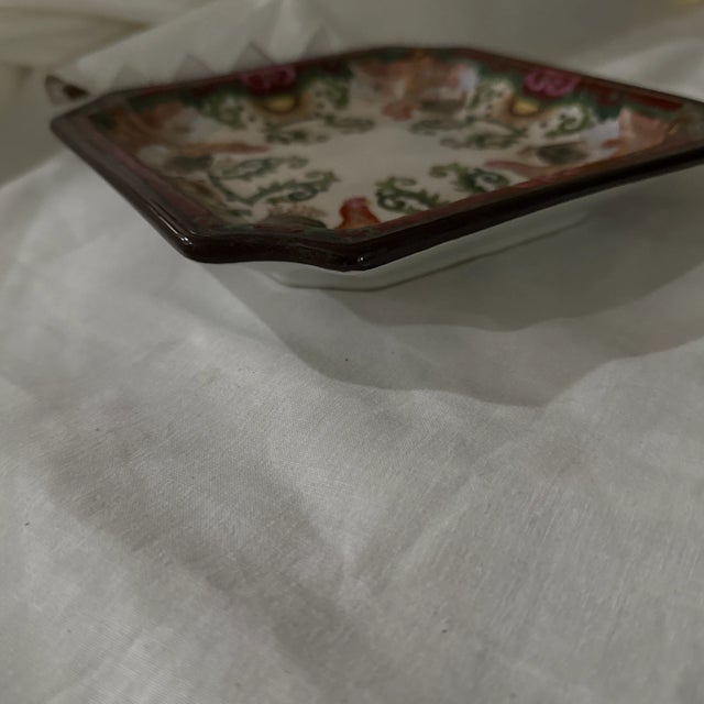 1970s Antique Chinese Asian Ceramic Hand Painted Roosters Plate For Sale - Image 5 of 6