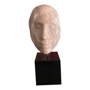 White Marble Figurative Mid Century Bust of a Woman by J Maher.