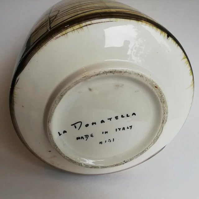 Mid-Century Italian Ceramic Vase from La Donatella For Sale - Image 3 of 12