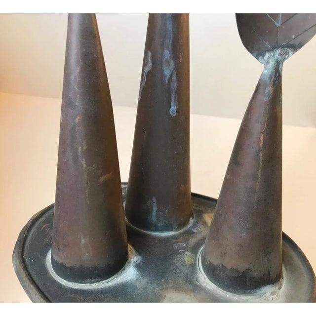 Metal Brutalist Danish Abstract Copper Sculpture, 1970s For Sale - Image 7 of 11
