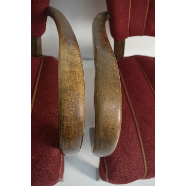 Wood Set of Art Deco Armchairs H-237 attributed to Halabala, 1930 For Sale - Image 7 of 10