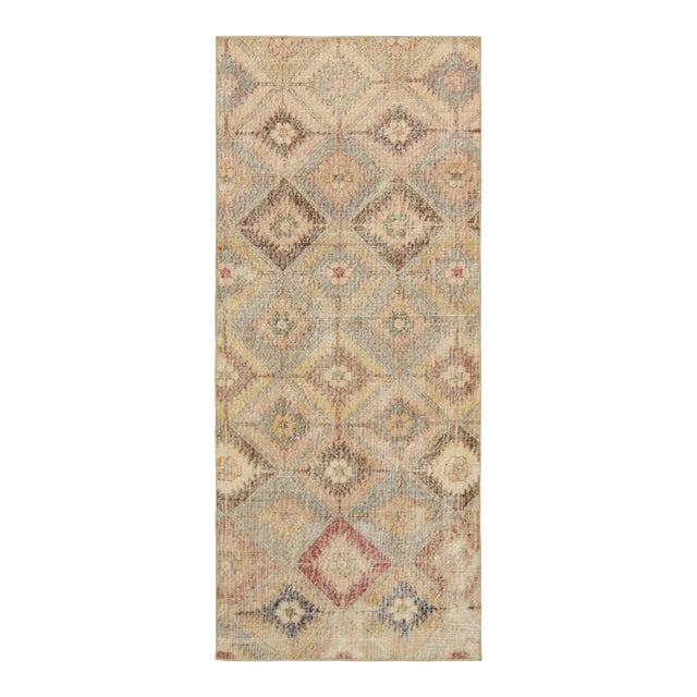 Vintage Zeki Müren Runner Rug With Multicolor Floral Medallions | Rug & Kilim For Sale