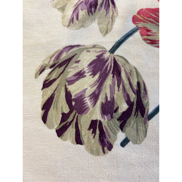 American Pair of 1990s Velvet Floral Print Fabric Remnants For Sale - Image 3 of 6