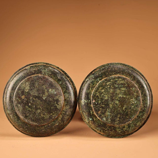 Pair of Vintage Bronze Boshanlu Incense Burners - Archaic Style Censers For Sale - Image 4 of 10