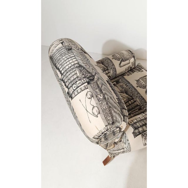English Style Armchair with Fabric by Fornasetti, 1990s For Sale - Image 12 of 18
