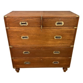 Victorian Teak Military Chest by Army & Navy, 1885 For Sale