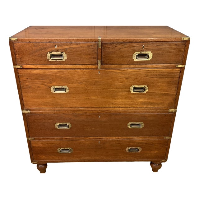 Victorian Teak Military Chest by Army & Navy, 1885 For Sale