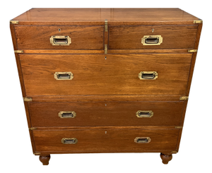 Victorian Teak Military Chest by Army & Navy, 1885