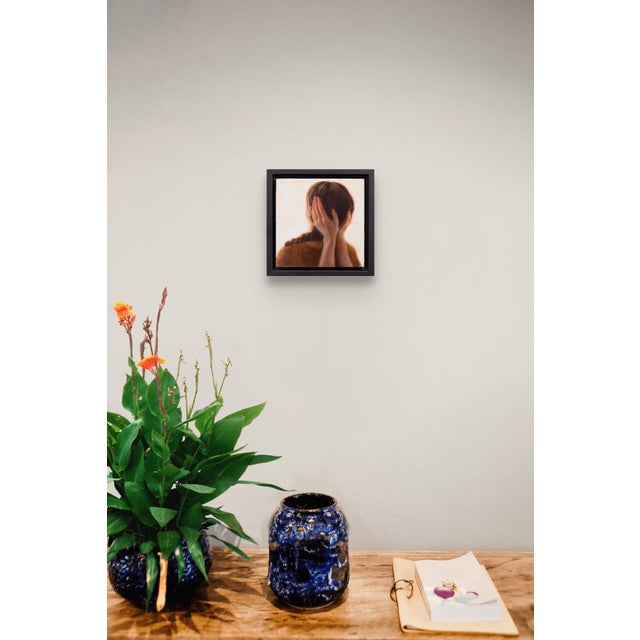 Early 21st Century Falling into Moments by Ken Cunningham | Oil on cradled panel of a figure covering their ears For Sale - Image 5 of 5