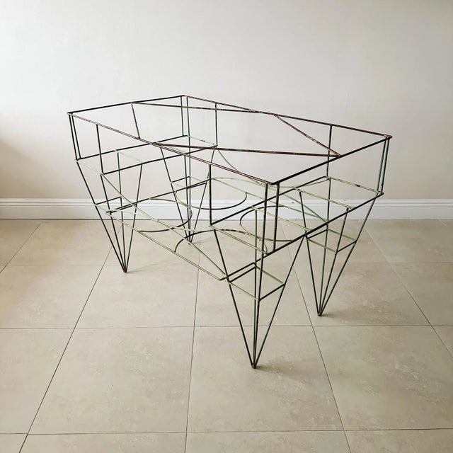 American Vintage American Architectural Wire Metal Garden Table For Sale - Image 3 of 10