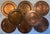 Farmhouse Set of 8 Hand Hammered Copper Charger Plates For Sale - Image 3 of 12