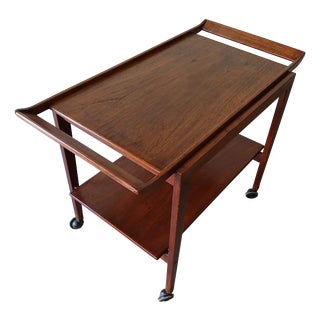 Vintage Danish Trolley with Removable Tray from Soborg Mobler, 1960s For Sale