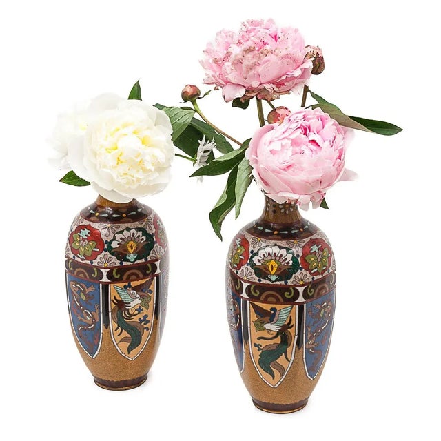 Vintage Japanese Vases, Set of 2 For Sale - Image 5 of 11