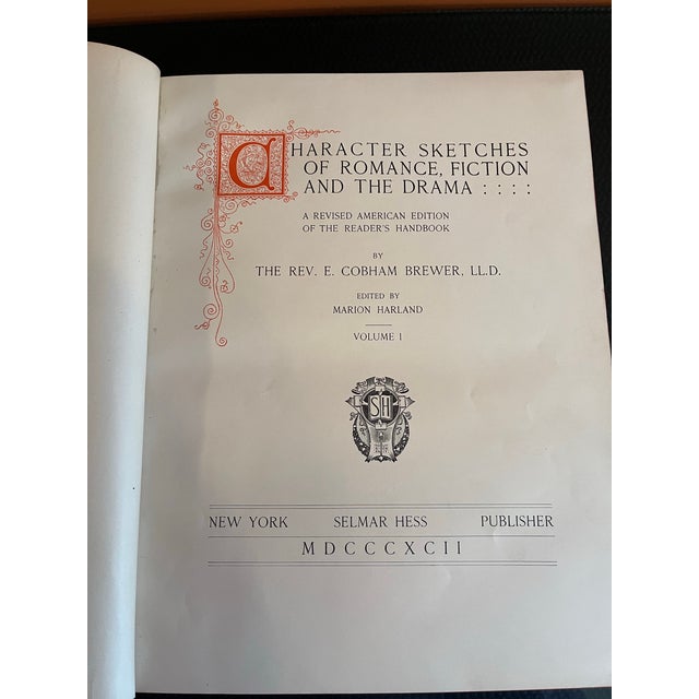 Antique 1892 Book “Character Sketches of Romance Fiction and the Drama” Volume 1 For Sale - Image 4 of 11