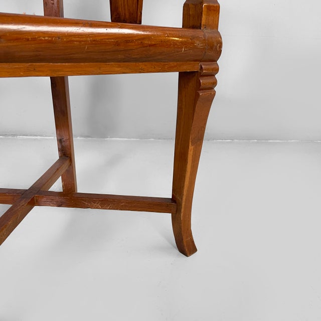 Italian Art Nouveau Wood and Straw Tub Chair, 1930s For Sale - Image 17 of 18