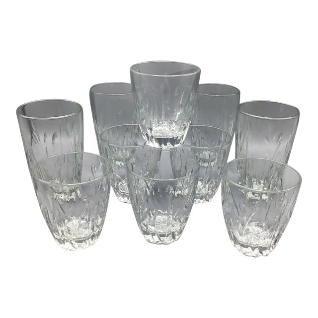 Cristal D’Argues Durand “Cassandra” Crystal Set With 4 Highball and 6 Lowball-Set of 10 For Sale