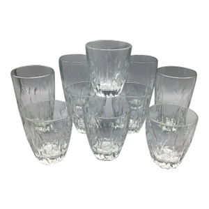 Vintage Cristal D’Argues Durand “Cassandra” Crystal Set With 4 Highball and 6 Lowball-Set of 10