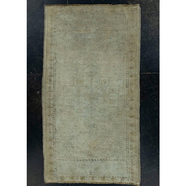 Brown Turkish Mini Rug Oriental Hand Knotted Vintage Rug 1'10" x 3'4" #16587 For Sale - Image 8 of 8
