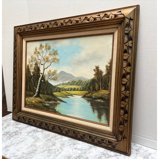 Farmhouse Midcentury Original Landscape Painting For Sale - Image 3 of 9