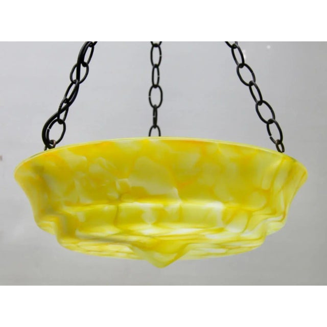 Art Deco Scailmont Belgium Glass Shade Ceiling Lamp, 1930s For Sale - Image 12 of 12