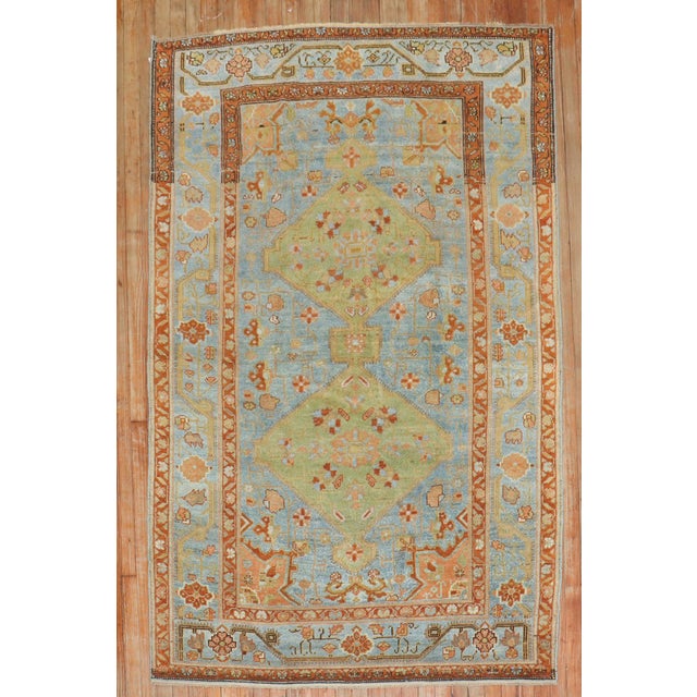 1920s Northwest Persian Rug in vivid blues and greens Details rug no. j3049 size 4' 9" x 7' (145 x 213 cm)