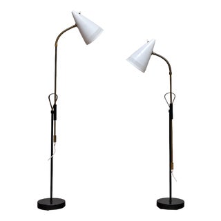 Vintage Swedish Adjustable Model 7070 Floor Lamps from Falkenbergs Belysning, 1960s, Set of 2 For Sale