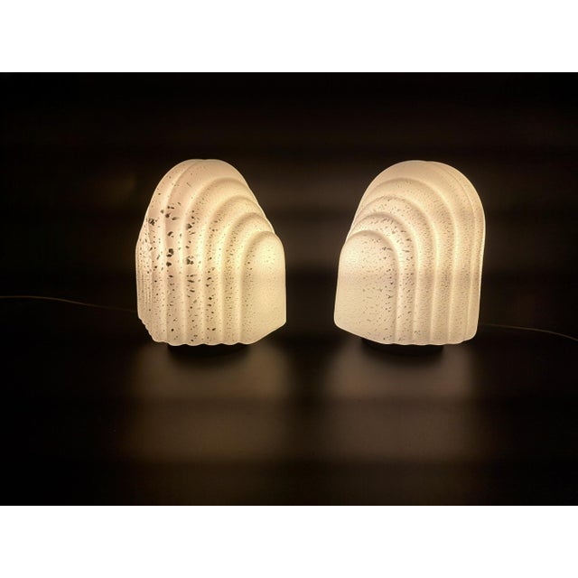 Metal Murano Glass Table Lamps, 1980s, Set of 2 For Sale - Image 7 of 9