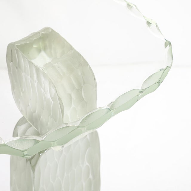 Modernist Hand-Blown Murano Battuto Glass Sculptural Drinks/End Table For Sale - Image 11 of 12