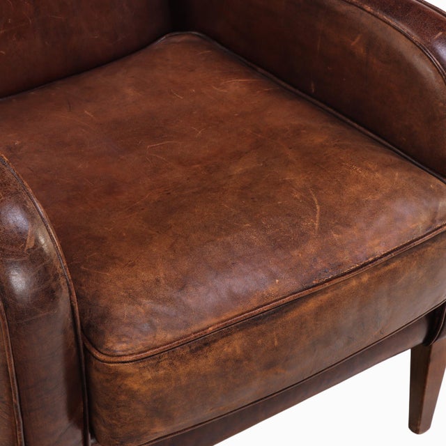 Brown A Pair of Dutch Art Deco Style Leather Club Chairs, C. 1960. For Sale - Image 8 of 8