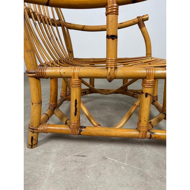 Wood Vintage Bamboo Armchair, 1970s For Sale - Image 7 of 12