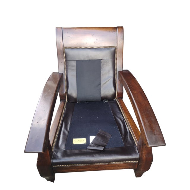 Coffee Vintage Classic Comfort & Robust, Rustic Design of Vintage Cibola Full Grain Italian Leather Armchair & Ottoman For Sale - Image 8 of 12