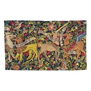 French Jacquard Tapestry with Medieval Motif in the style of Aubusson, 1970s For Sale