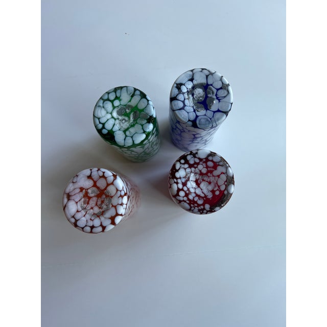 Hand Blown Colorful Confetti Glass 4 Pieces For Sale In Raleigh - Image 6 of 6