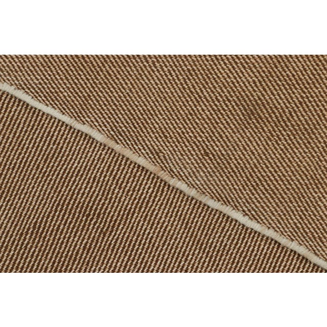 Brown Rug & Kilim’s Modern Textural Extra-Long Runner Rug in Beige-Brown & Cream Tones - 2'7x25' For Sale - Image 8 of 8