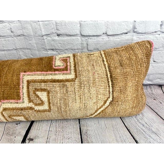 Turkish 12 x 46 Lumbar Rug Pillow Bohemian Luxe Turkish Pillow Cushion Cover For Sale - Image 3 of 7