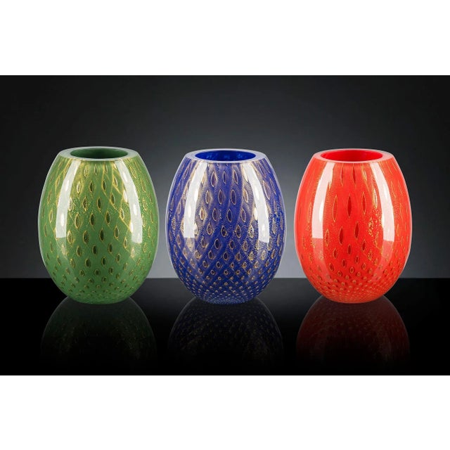 Oval Gold & Red Mocenigo Vase by Marco Segantin for VGnewtrend For Sale - Image 4 of 6